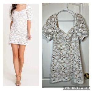 Lush Clothing Lush Puff Sleeve Crochet Lace Mini Dress
White Size M